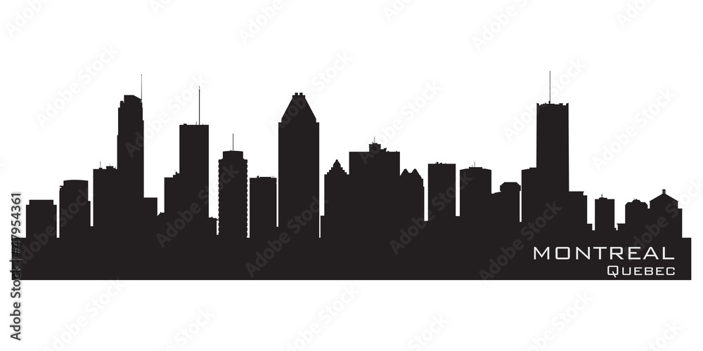 Montreal, Canada skyline. Detailed silhouette
