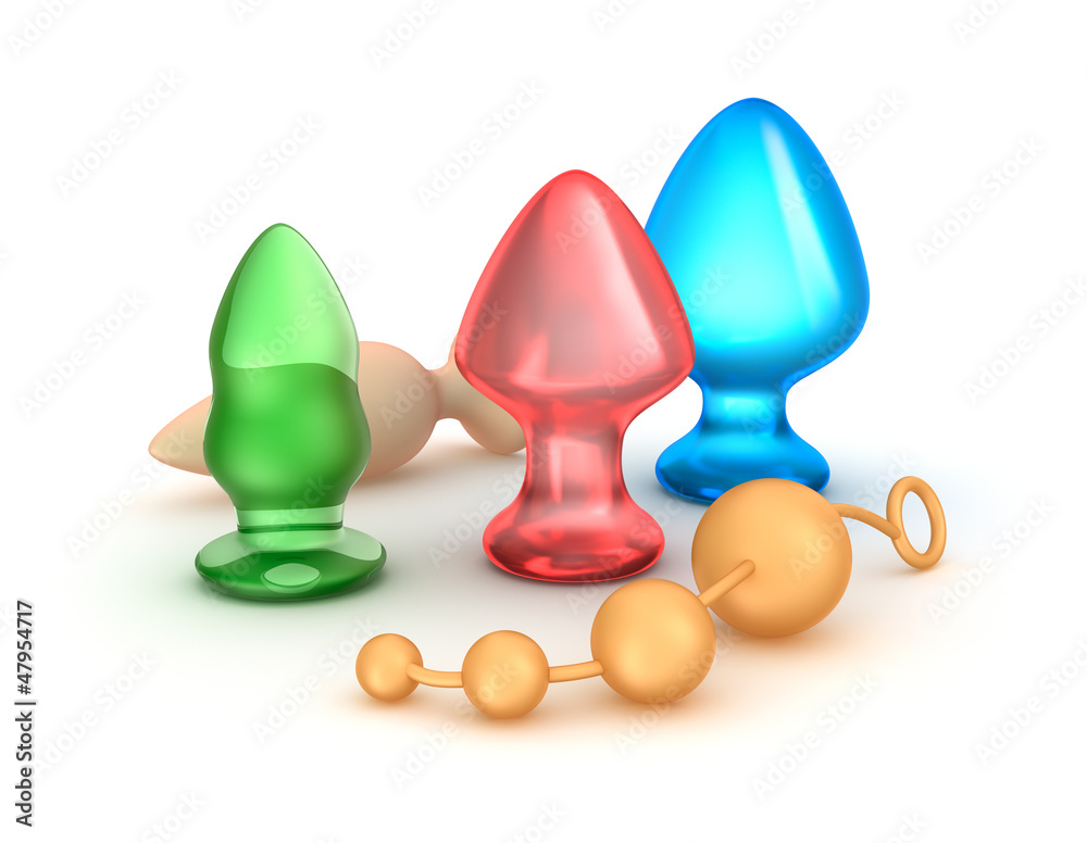 Set of naughty adult toys. 3D image. Isolated. Set of naughty adult toys. 3D image. Isolated.