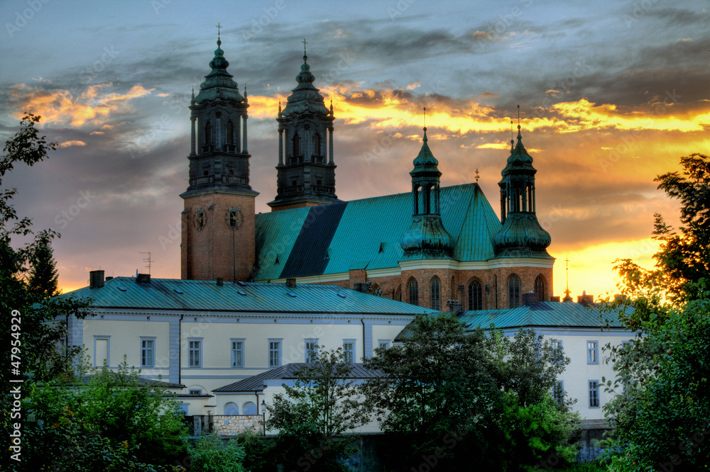 cathedral in Poznan, Poland - obrazy, fototapety, plakaty 
