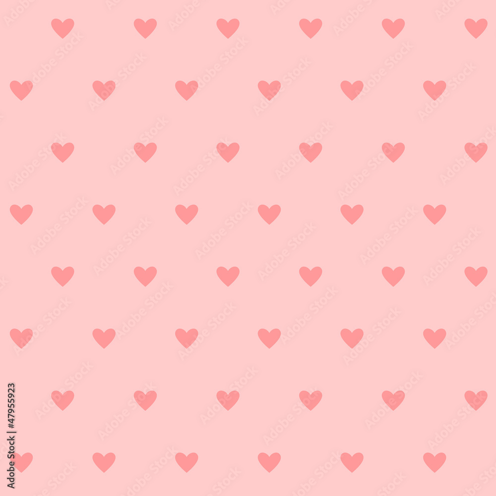 Polka dots seamless pattern with hearts.