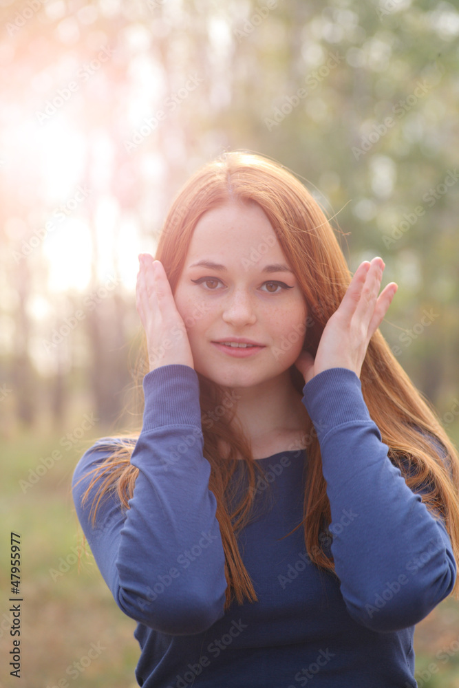 Natural beautiful red-haired girl Natural beautiful red-haired girl