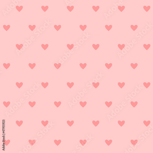 Polka dots seamless pattern with hearts.