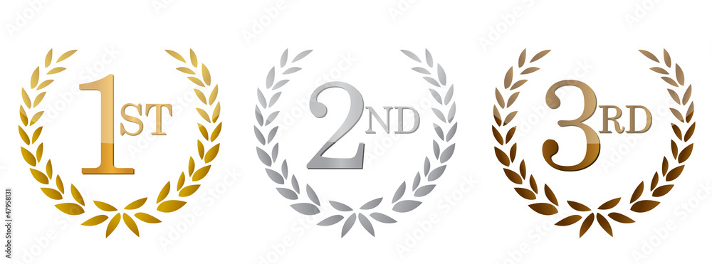 1st; 2nd; 3rd awards golden emblems. 1st; 2nd; 3rd awards golden emblems.