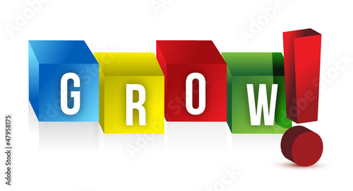 colour boxes with white text grow