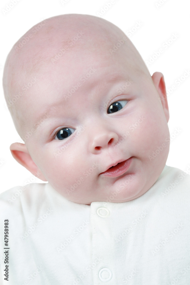 Portrait of baby girl with blue eyes isolated Portrait of baby girl with blue eyes isolated