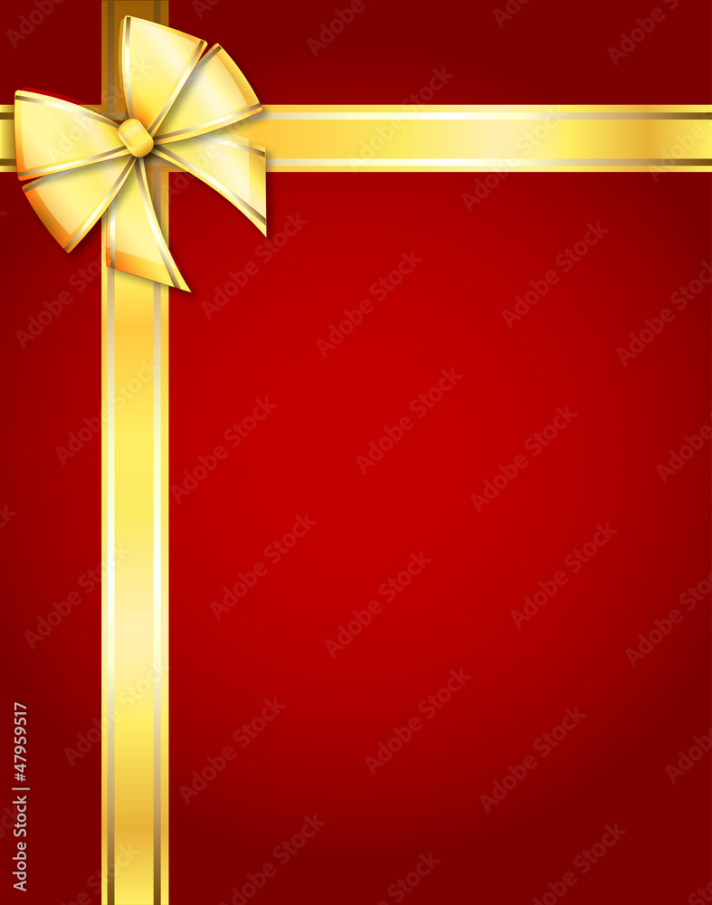 Gift or special offer background with golden bow Gift or special offer background with golden bow
