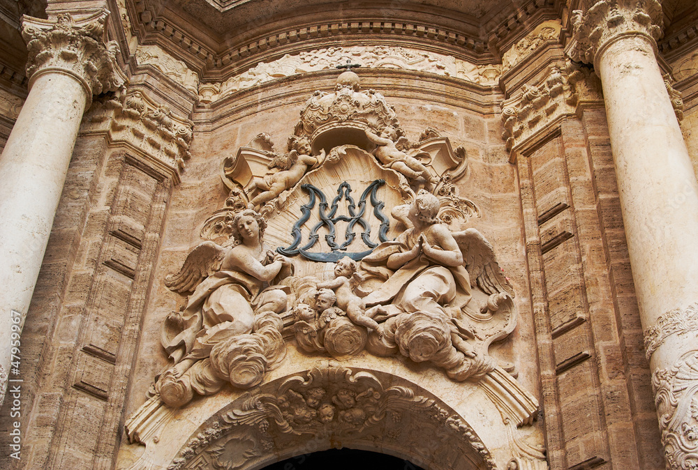Obraz premium Historic buildings with lace fronts Spain