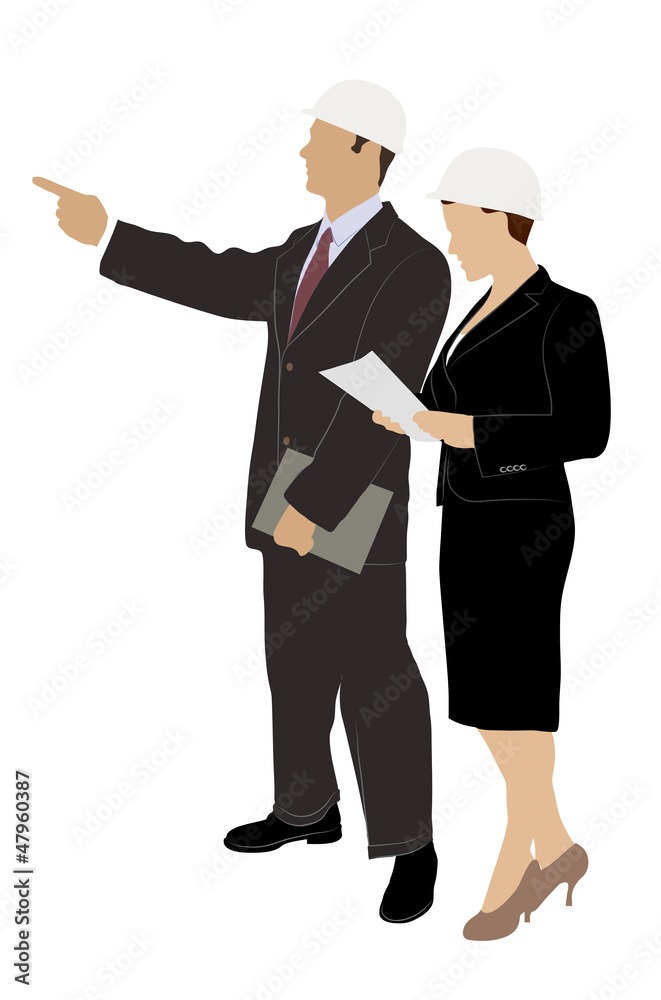 on the image are presented the engineer on a white background on the image are presented the engineer on a white background