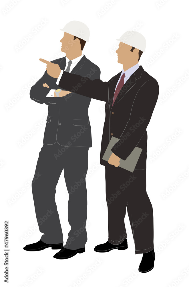 on the image are presented the engineer on a white background on the image are presented the engineer on a white background