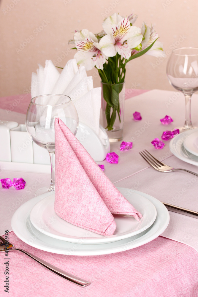 Elegant table setting in restaurant Elegant table setting in restaurant