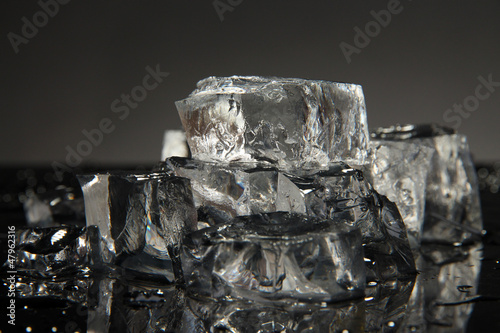 Ice cubes isolated on black