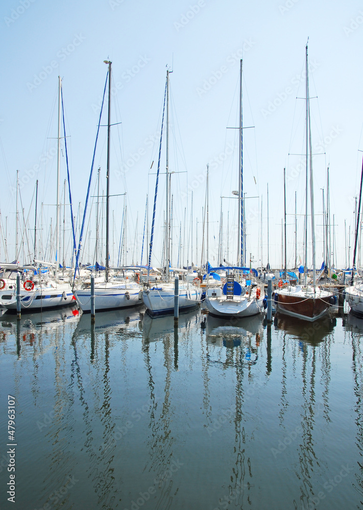 Italy, Ravenna marina boats in the harbor