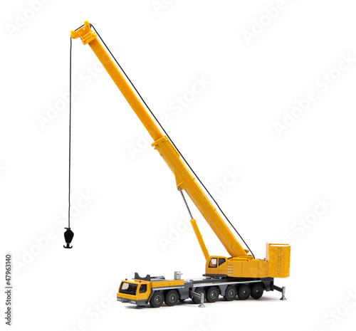 toy truck crane isolated over white backgroung photo