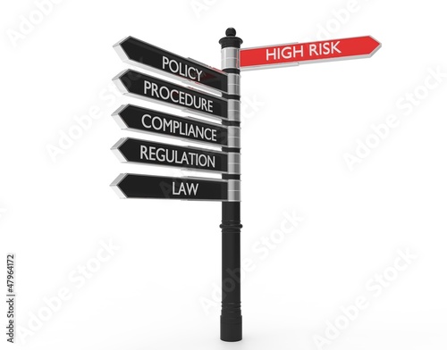 Black and Red street signs for Compliance