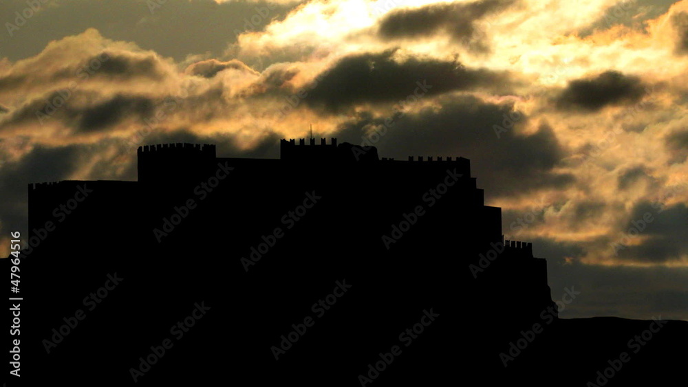 Italy Sicily Castello di Caccamo sunset clouds Italy Sicily Castello di Caccamo sunset clouds