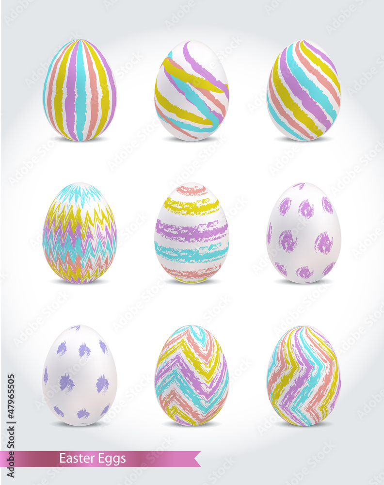 Set of colorful Easter eggs vector illustration