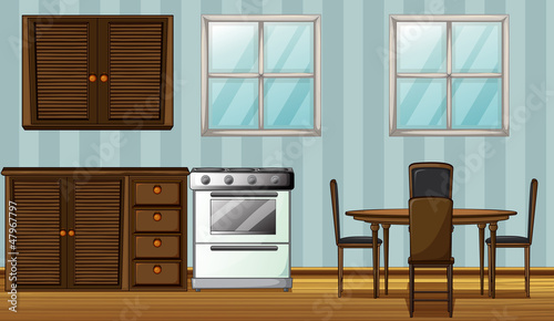 A furniture in a room