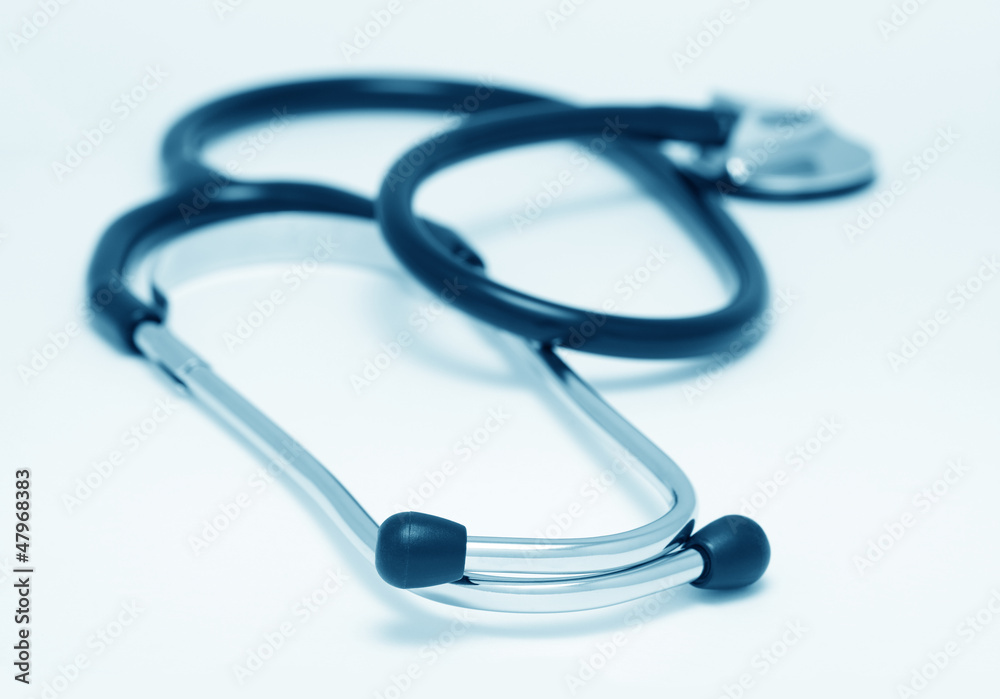 Ordinary medical stethoscope (blue toned) Ordinary medical stethoscope (blue toned)