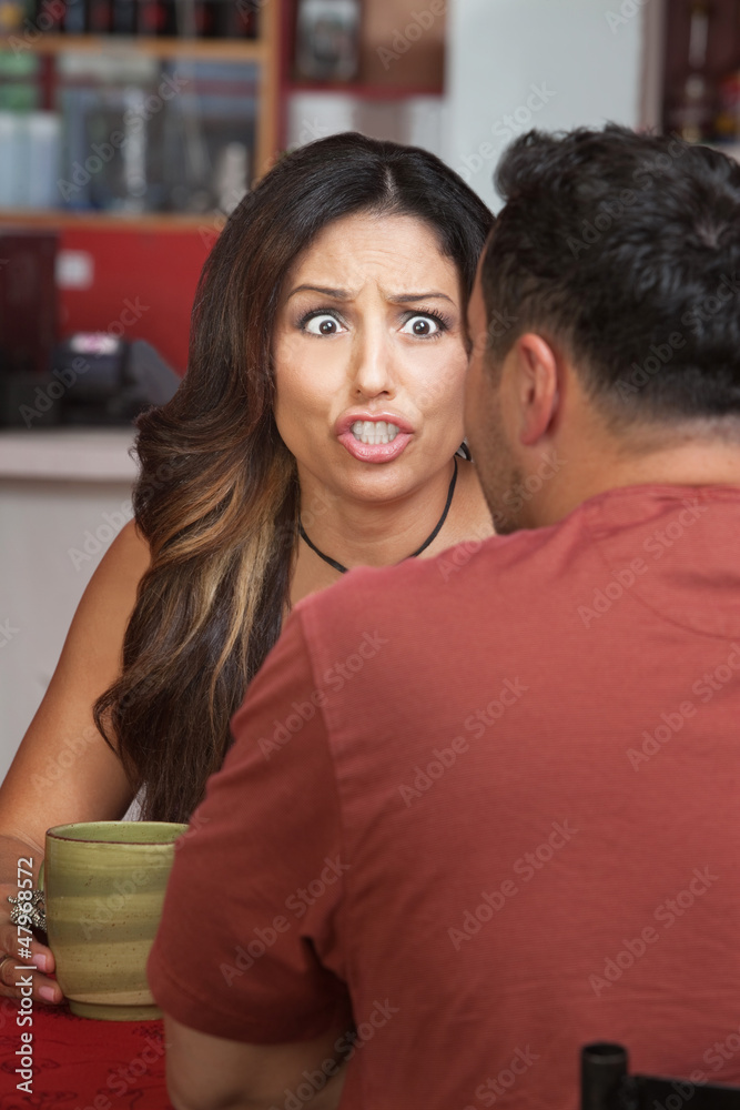 Furious Woman in Coffeehouse Furious Woman in Coffeehouse