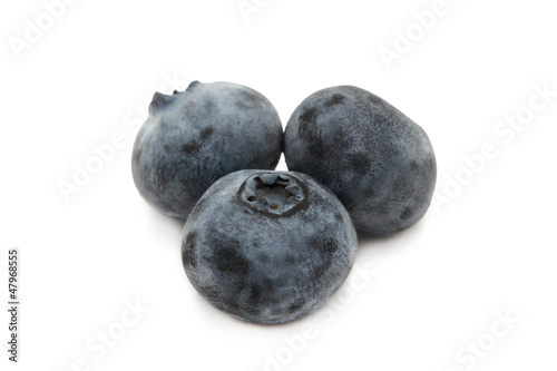 Three blueberries (isolated)
