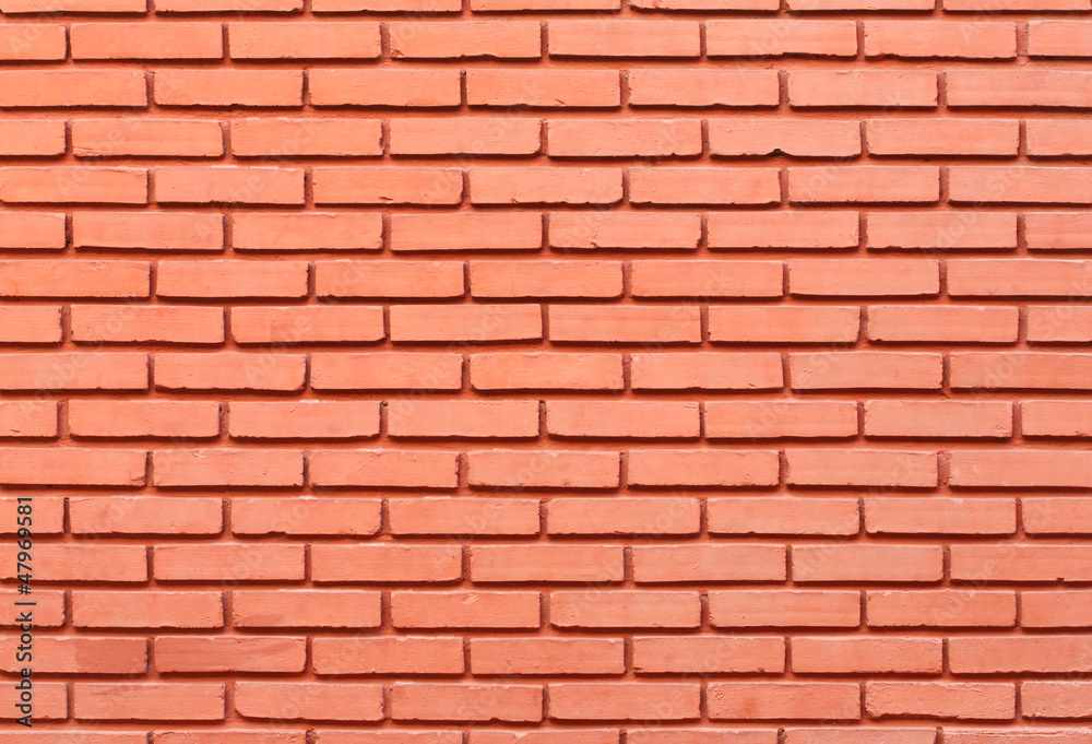 Red painted brick wall Red painted brick wall