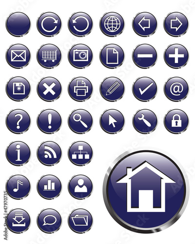Set of Vector Circular Buttons