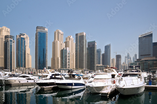 Dubai Marina Yacht and Skyscrapers © Stephanie Eichler