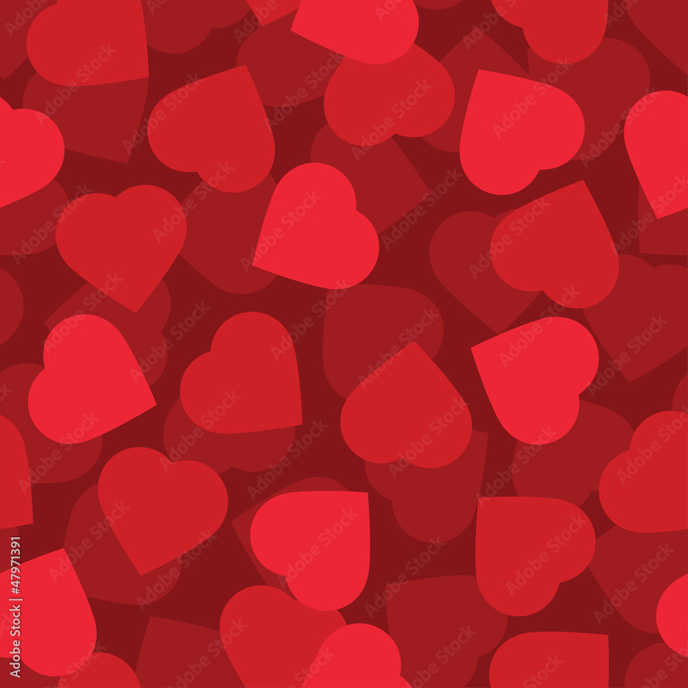 Red hearts seamless background pattern Red hearts seamless background pattern