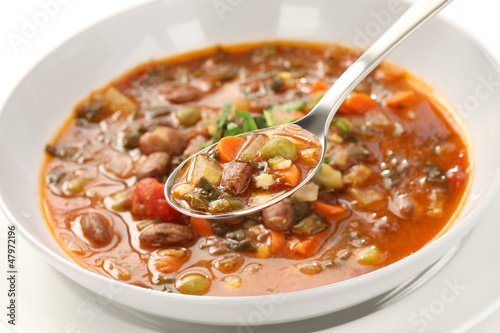 homemade minestrone soup, italian cuisine