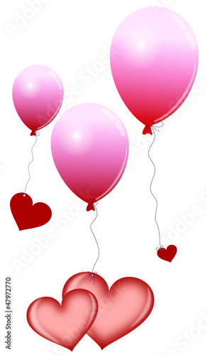 Herzen und Ballons