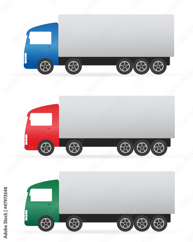 Fototapeta premium set of colorful heavy truck