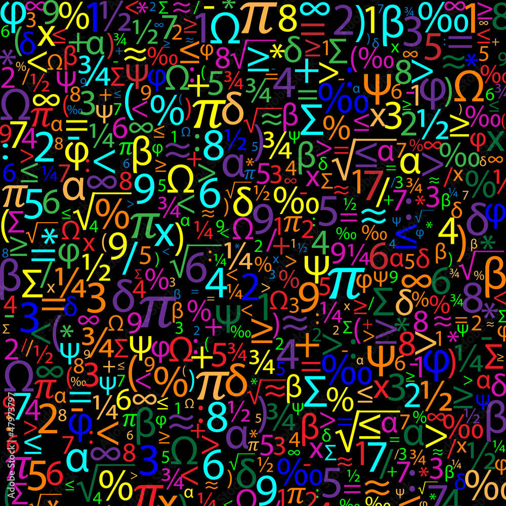 Colorful background with numbers, vector