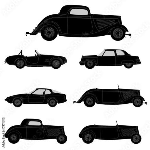 Old cars, vector