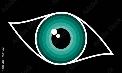 Beautiful green woman eye – symbol, vector