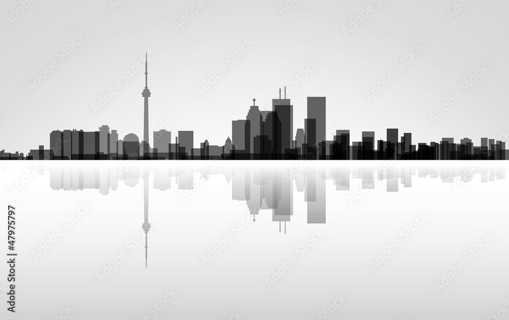 Colorful City Toronto panorama, vector