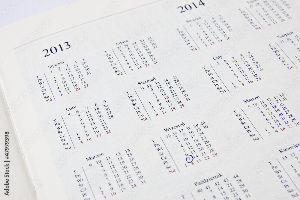 Kalendarz 2013 - obrazy, fototapety, plakaty 