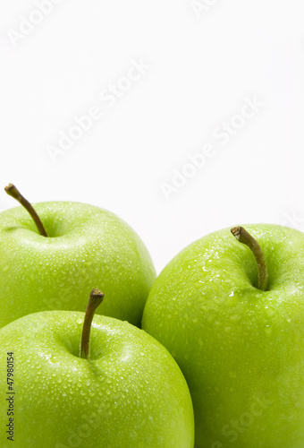 Green Apples On White Background
