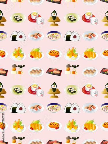 seamless Japanese food pattern