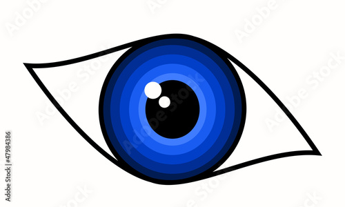 Beautiful blue woman eye – symbol, vector