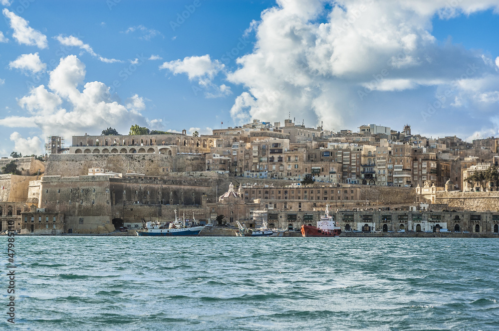 Valletta south waterfront in Malta