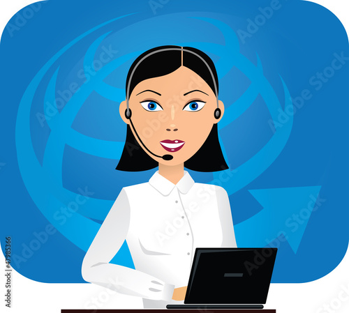 Женщина в наушниках с ноутбуком/ woman with earphones and laptop