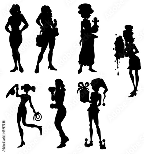 Fashion Women Silhouettes Collection