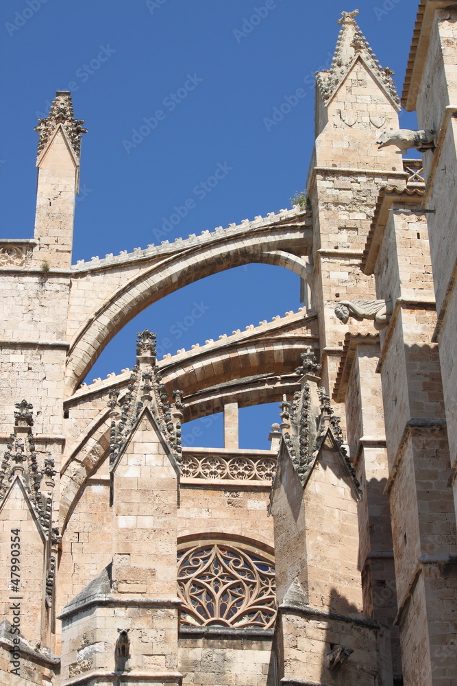 Detail of Palma de Mallorca cathedral. Mallorca island, Spain Detail of Palma de Mallorca cathedral. Mallorca island, Spain