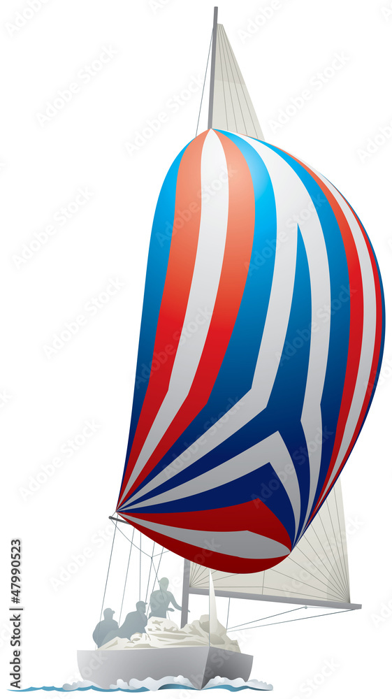 Obraz premium Sailing Yacht with colorful spinnaker