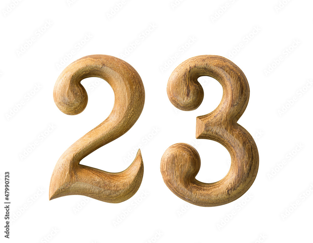 Wooden numeric 23 Wooden numeric 23
