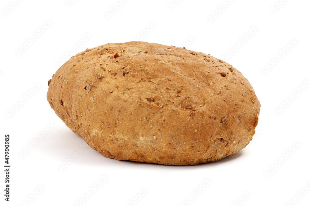 single bread on a white background single bread on a white background