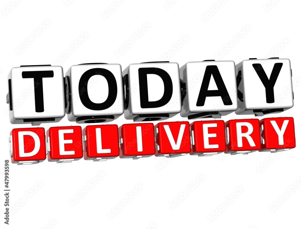 3D Today Delivery Button Click Here Block Text