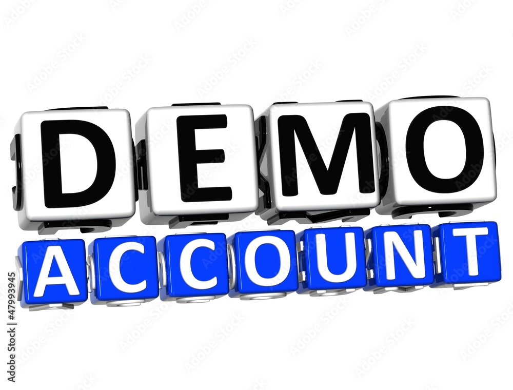 3D Demo Account Button Click Here Block Text