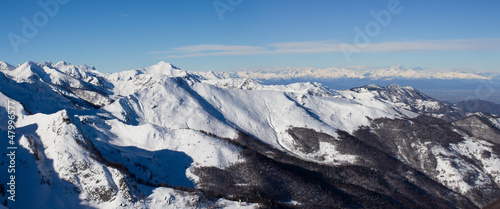 Panorama innevato delle alpi