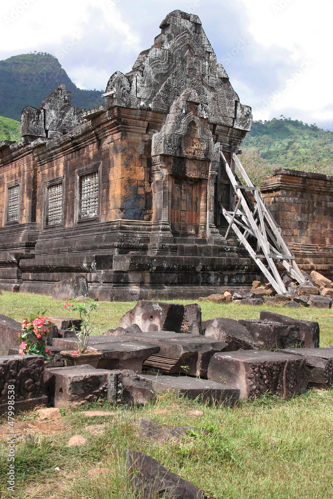 Fototapeta premium Temple de Vat Phou en restauration